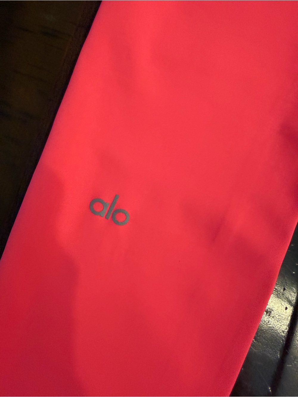 ALO Yoga Bright Pink Leggings with Reflective Logo